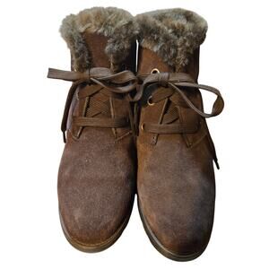 Sporto 7.5 Brown Women's Insulated Faux Fur Water Proof Combat Boots Shoes 7 1/2